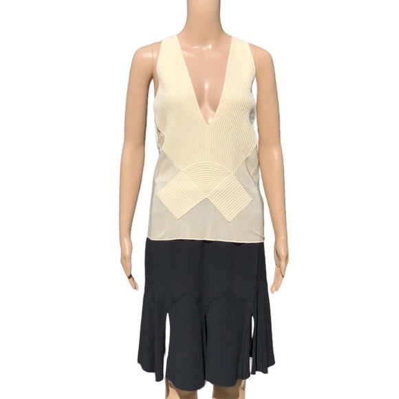 Giorgio Armani NWT ivory knit and sheer top Sz 12 - Picture 5 of 16